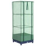 Vidaxx Pflanzgefäß erhöht mit Gewächshausabdeckung 40x40x123 cm Rattanoptik