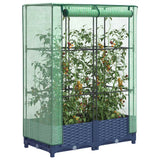 Vidaxx Pflanzkübel erhöht mit Gewächshausabdeckung 80x40x123 cm Rattanoptik