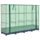 Vidaxx Pflanzkübel erhöht mit Gewächshausabdeckung 160x40x123 cm Rattanoptik