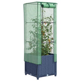 VidaXL Pflanzkübel erhöht mit Gewächshausabdeckung 40x40x139 cm Rattanoptik