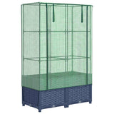 VidaXL Pflanzkübel erhöht mit Gewächshausabdeckung 80x40x138 cm Rattanoptik