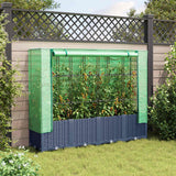 Vidaxx Pflanzkübel erhöht mit Gewächshausabdeckung 160x40x138 cm Rattanoptik