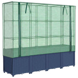 VidaXL Pflanzkübel erhöht mit Gewächshausabdeckung 160x40x153 cm Rattanoptik