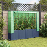 VidaXL Pflanzkübel erhöht mit Gewächshausabdeckung 160x40x153 cm Rattanoptik