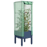 Vidaxx Pflanzkübel erhöht mit Gewächshausabdeckung 40x40x140 cm Rattanoptik