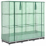 Vidaxx Pflanzkübel erhöht mit Gewächshausabdeckung 120x40x123 cm Rattanoptik