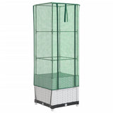 VidaXL Pflanzkübel erhöht mit Gewächshausabdeckung 40x40x139 cm Rattanoptik
