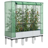 Vidaxx Pflanzkübel erhöht mit Gewächshausabdeckung 120x40x140 cm Rattanoptik
