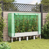 Vidaxx Pflanzkübel erhöht mit Gewächshausabdeckung 160x40x140 cm Rattanoptik