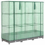 Vidaxx Pflanzkübel erhöht mit Gewächshausabdeckung 120x40x123 cm Rattanoptik