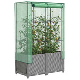 VidaXL Pflanzkübel erhöht mit Gewächshausabdeckung 80x40x138 cm Rattanoptik