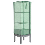 Vidaxx Pflanzkübel erhöht mit Gewächshausabdeckung 40x40x140 cm Rattanoptik
