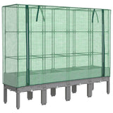 Vidaxx Pflanzkübel erhöht mit Gewächshausabdeckung 160x40x140 cm Rattanoptik