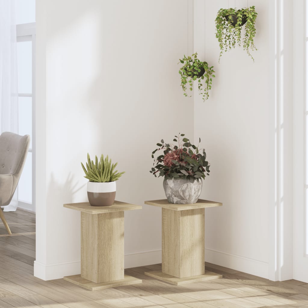 VidaXL Pflanzenständer 2 Stk. 30x30x40 cm Holzwerkstoff Sonoma-Eiche