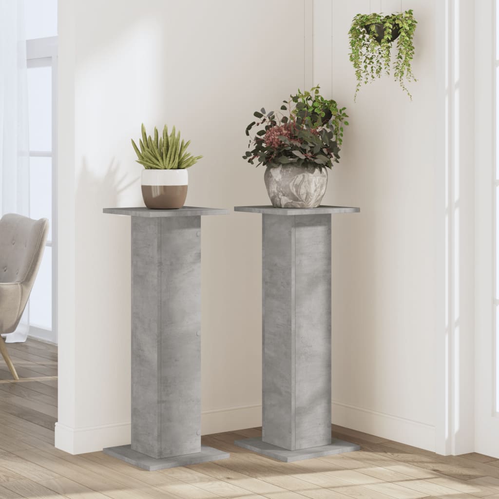 Vidaxx Pflanzenständer 2 Stück 30x30x80 cm Holzwerkstoff Betongrau