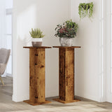 VidaXL Pflanzenständer 2 Stück 30x30x80 cm behandeltes Holz, altholzfarben