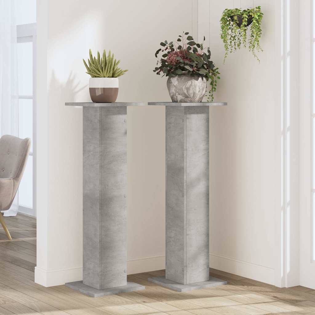 Vidaxx Pflanzenständer 2 Stück 30x30x95 cm Holzwerkstoff Betongrau