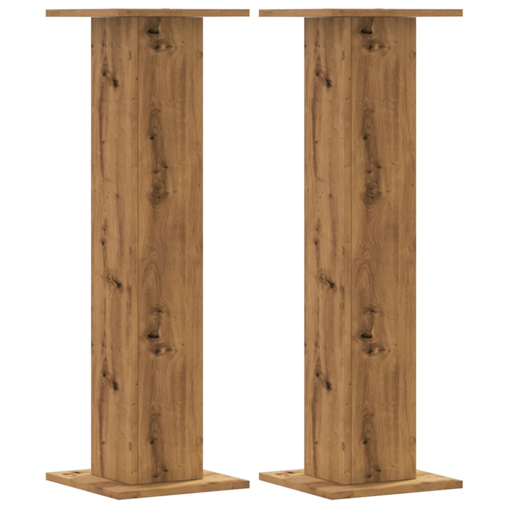 VidaXL Pflanzenständer 2 Stück 30x30x95 cm Holz handgefertigte Eiche