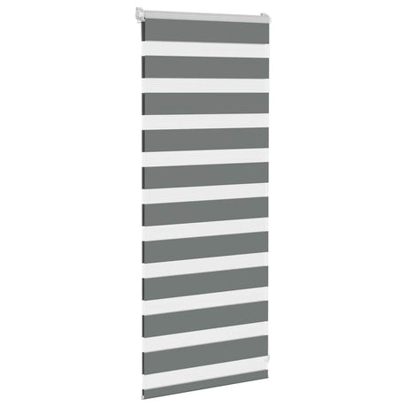 VidaXL Zebra-Rollo 55x100 cm Stoffbreite 50,9 cm Dunkelgrau