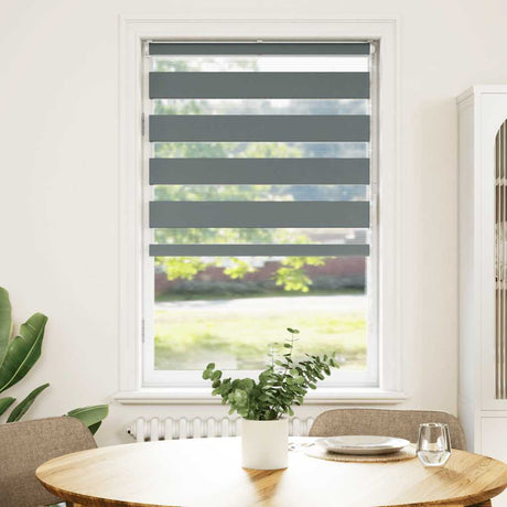 VidaXL Zebra-Rollo 90x100 cm Stoffbreite 85,9 cm Dunkelgrau