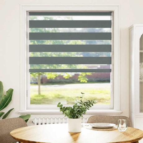 VidaXL Zebra-Rollo 95x100 cm Stoffbreite 90,9 cm Dunkelgrau