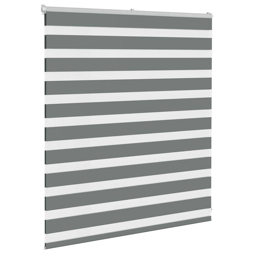 Vidaxl Zebra Roller Blind 120x100 cm Stof bredde 115,9 cm mørkegrå