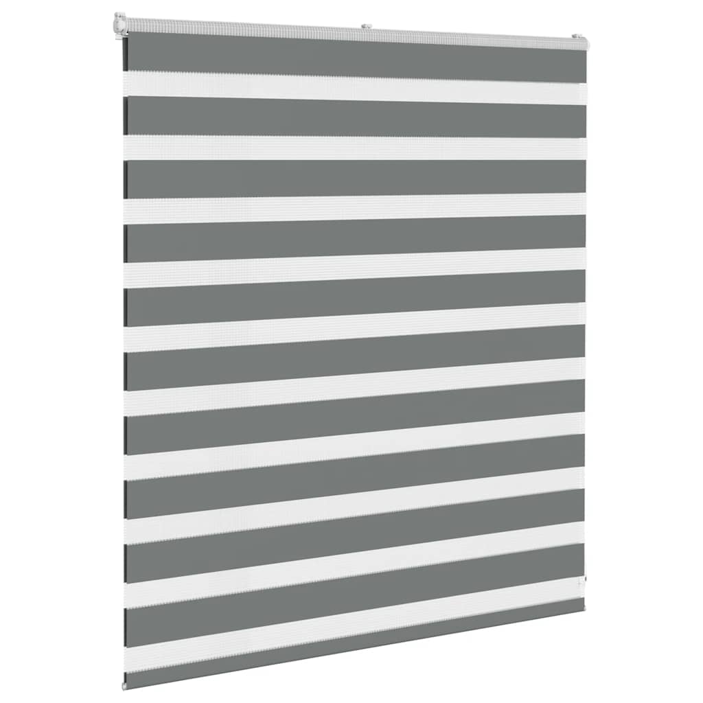 Vidaxl Zebra Roller Blind 125x100 cm Stofbredde 120,9 cm mørkegrå