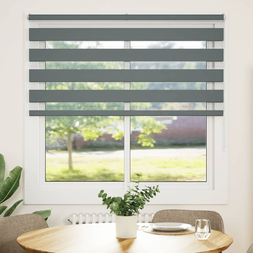 Vidaxl Zebra roller blind 140x100 cm dust width 135.9 cm dark gray