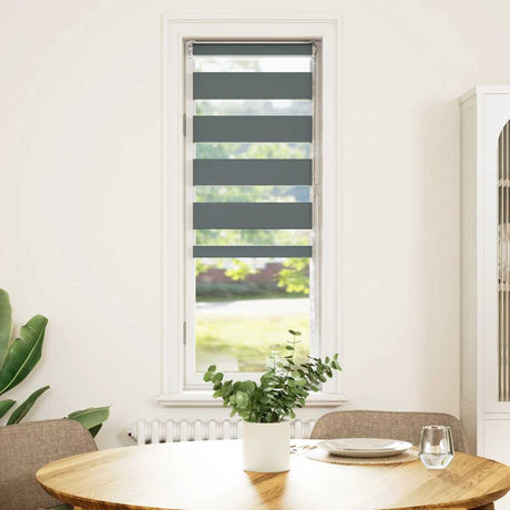 VidaXL Zebra-Rollo 40x150 cm Stoffbreite 35,9 cm Dunkelgrau