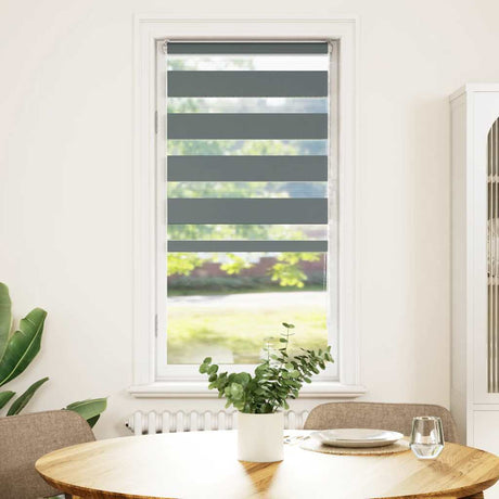 VidaXL Zebra-Rollo 55x150 cm Stoffbreite 50,9 cm Dunkelgrau