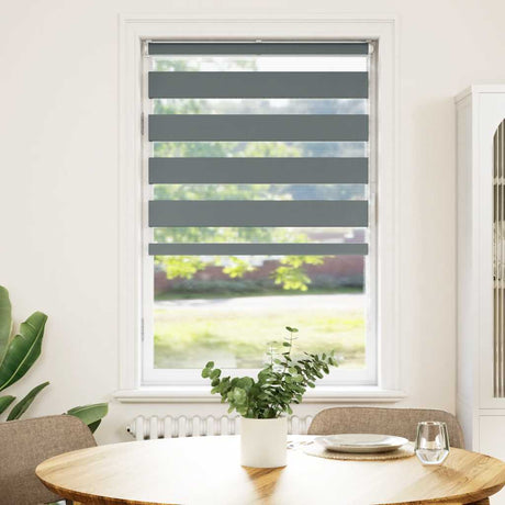 VidaXL Zebra-Rollo 85x150 cm Stoffbreite 80,9 cm Dunkelgrau