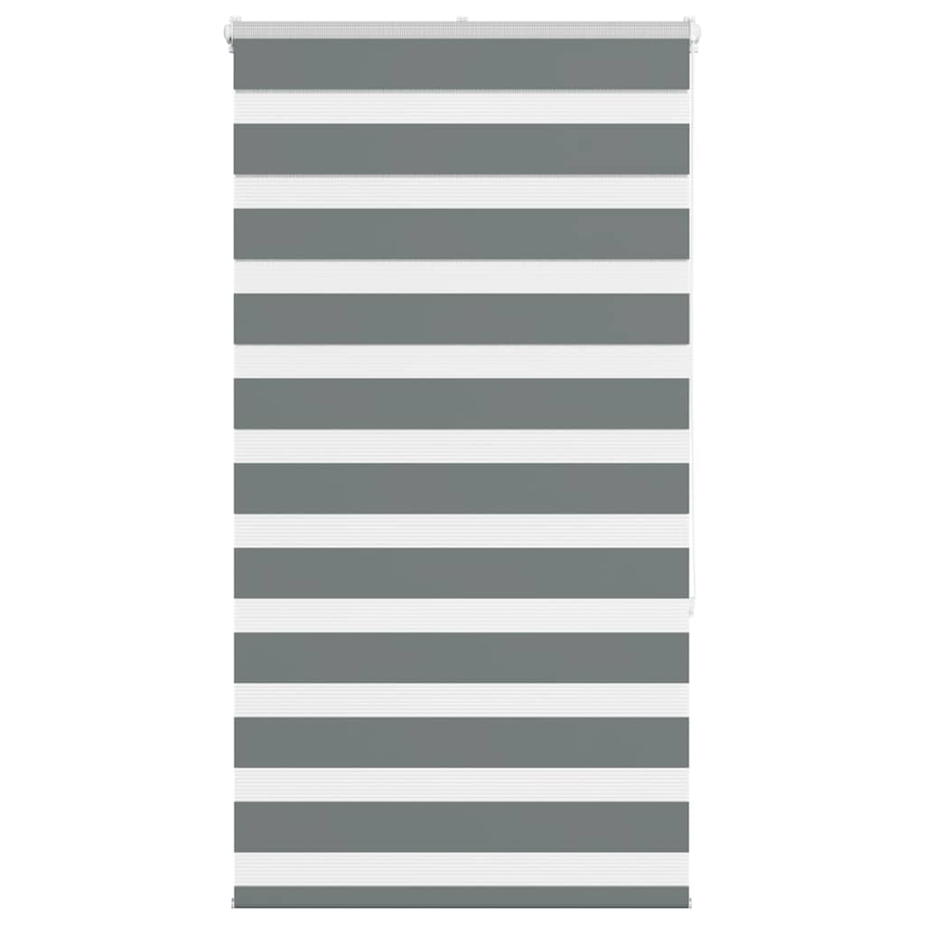 Vidaxl Zebra Roller Blind 90x150 cm de ancho de polvo 85.9 cm de color gris oscuro