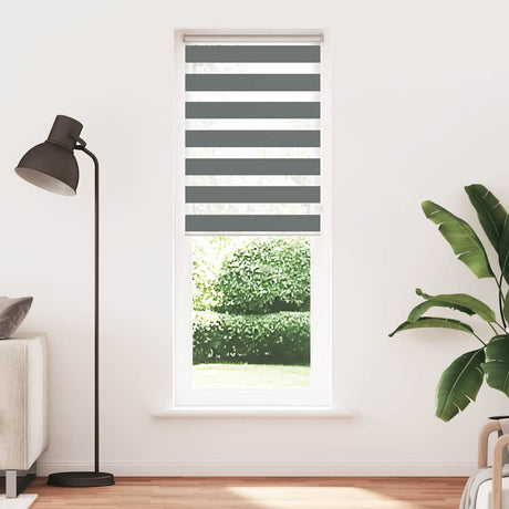 VidaXL Zebra-Rollo 80x200 cm Stoffbreite 75,9 cm Dunkelgrau