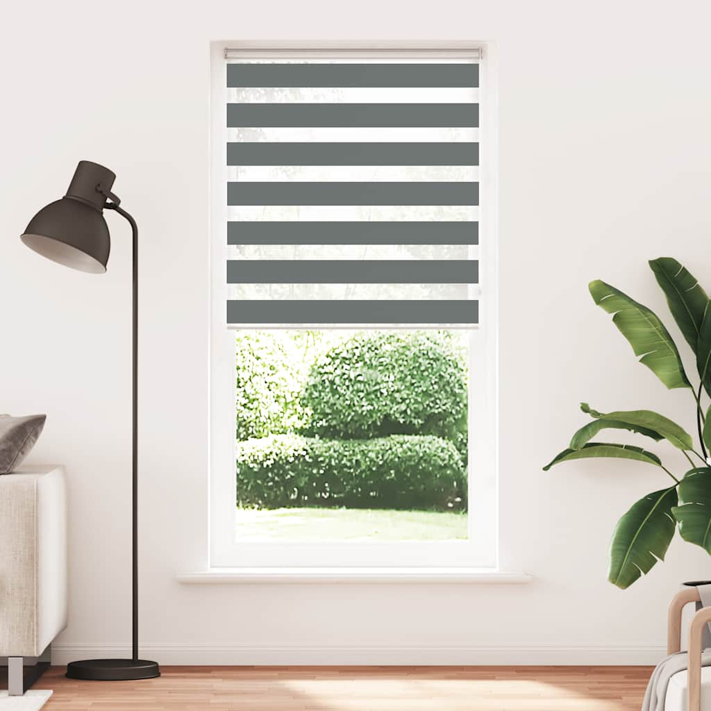 Vidaxl Zebra roller blind 110x200 cm Fabric width 105.9 cm dark gray