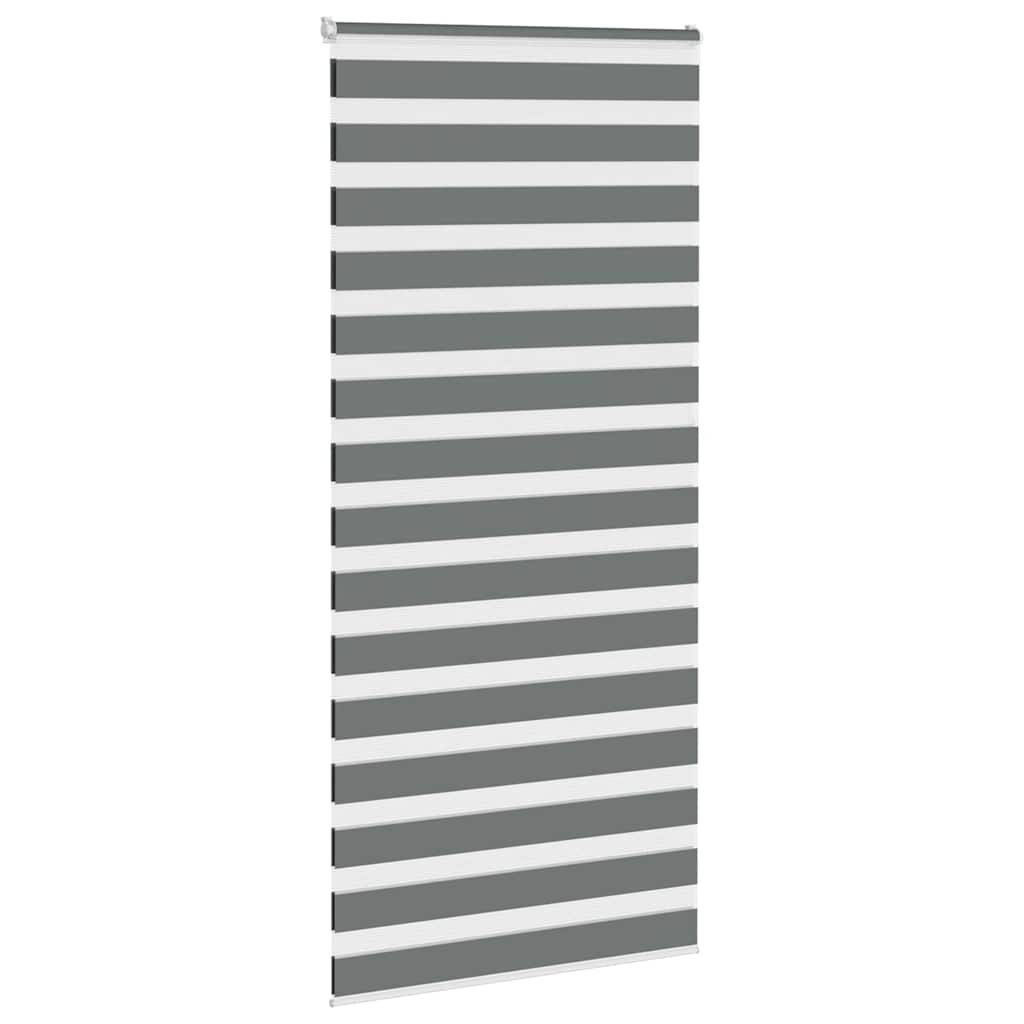 Vidaxl zebra rullo cieco 110x200 cm Larghezza tessuto 105,9 cm grigio scuro