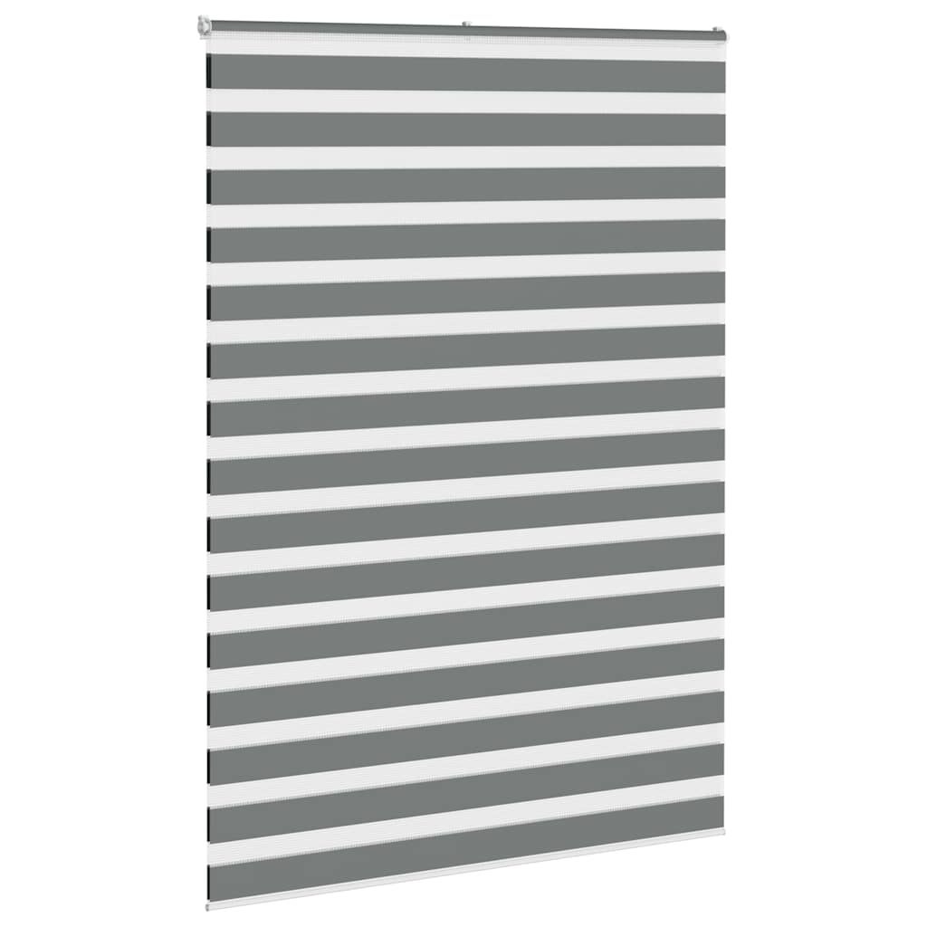 Vidaxl Zebra Roller Blind 155x200 cm Stof bredde 150,9 cm mørkegrå