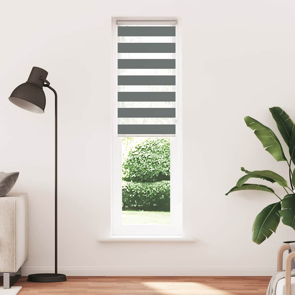 Vidaxl Zebra Roller Blind 65x230 CM Szerokość tkaniny 60,9 cm ciemnoszary