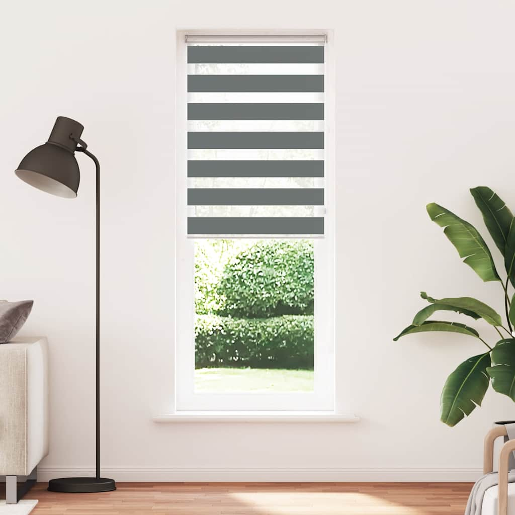 Vidaxl Zebra roller blind 75x230 cm Fabric width 70.9 cm dark gray