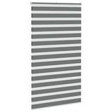 Vidaxl Zebra Roller Blind 120x230 cm de tela ancho 115.9 cm de gris oscuro