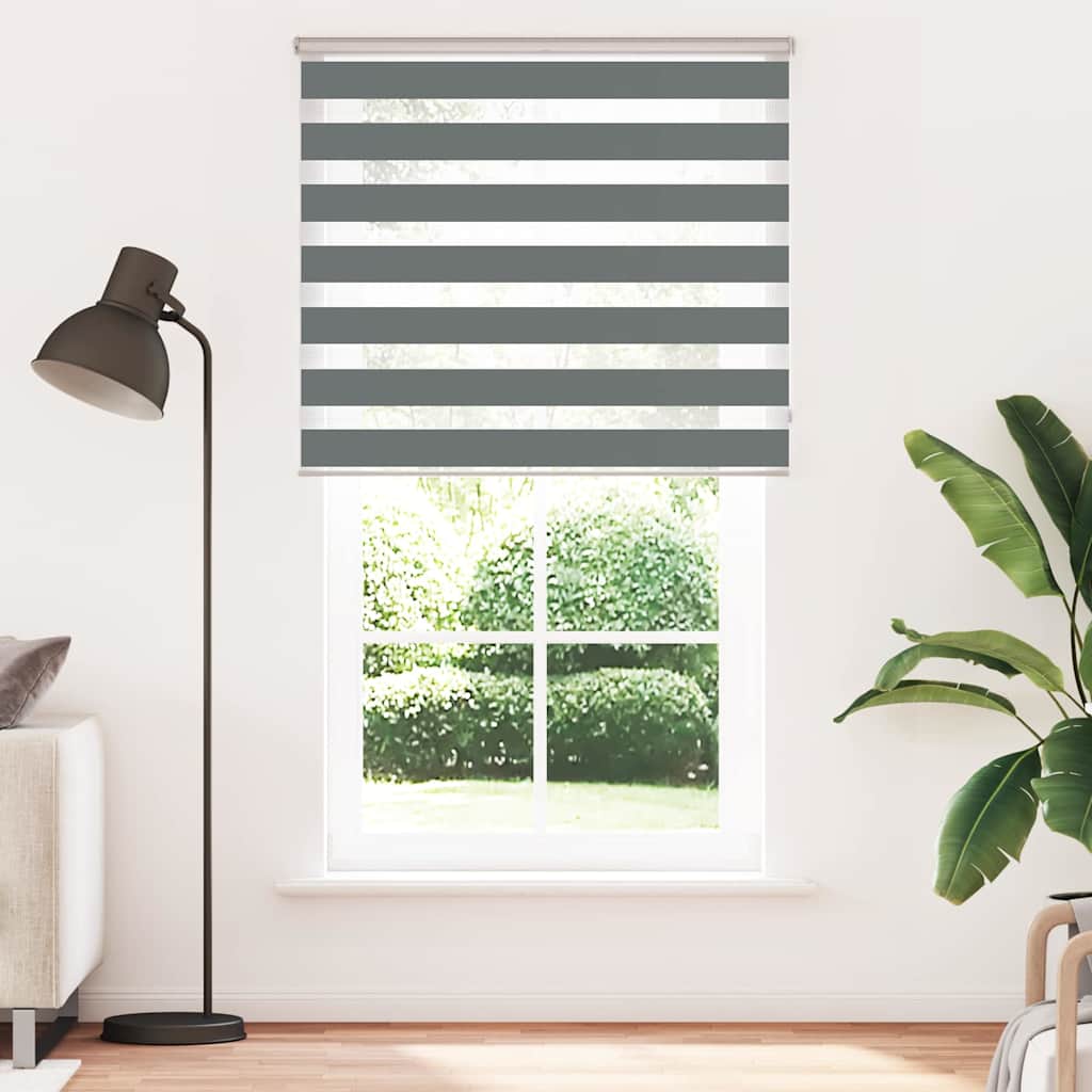 VidaXL Zebra-Rollo 135x230 cm Stoffbreite 130,9 cm Dunkelgrau