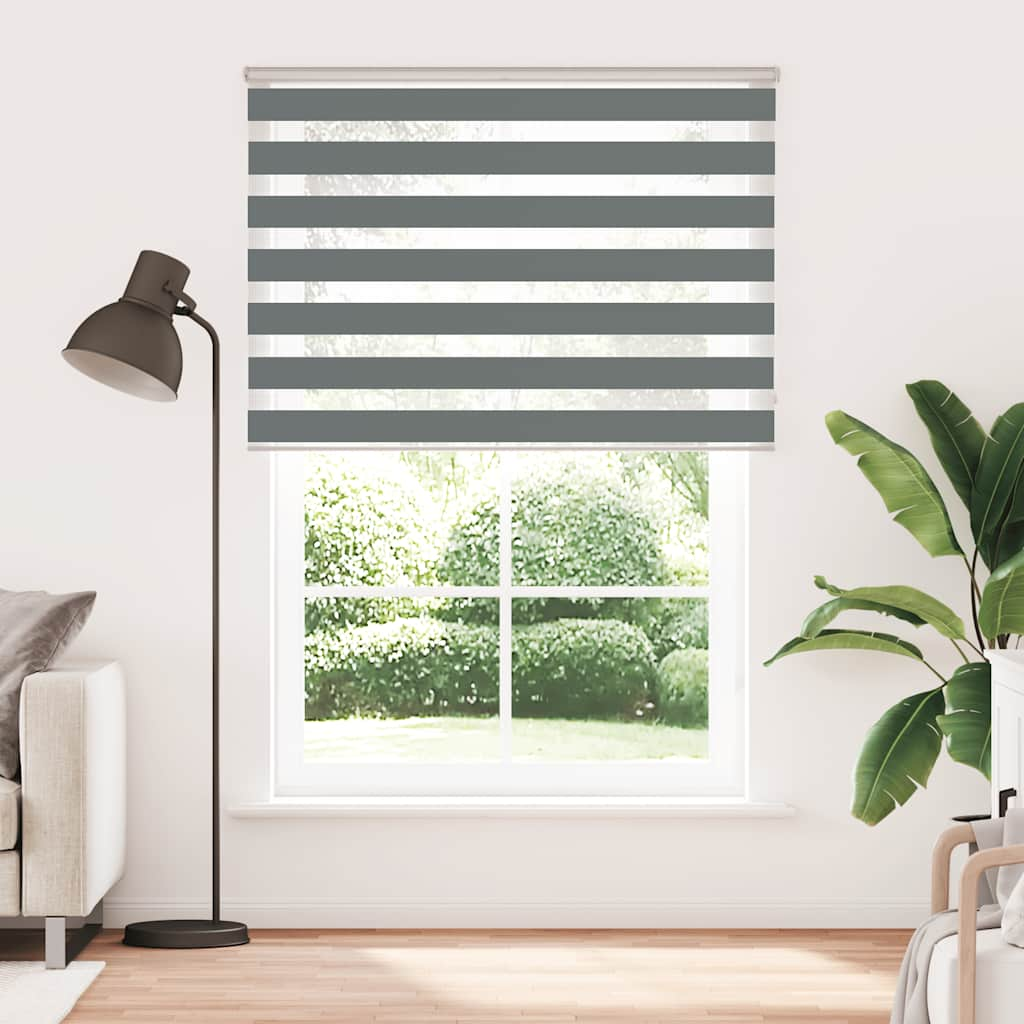 Vidaxl Zebra Roller Blind 155x230 CM Szerokość tkaniny 150,9 cm ciemnoszary