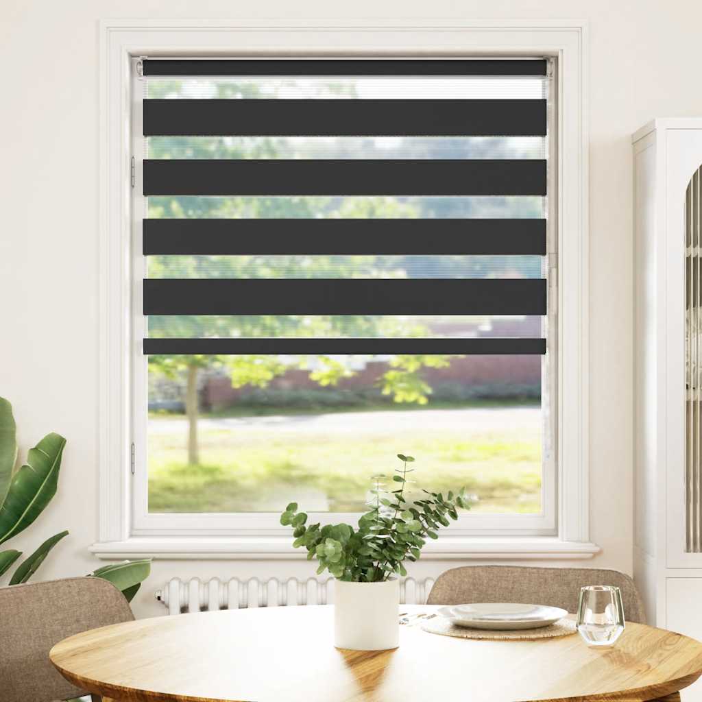 Vidaxl Zebra Roller Blind 95x100 cm Szerokość tkaniny 90,9 cm Czarna