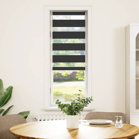 VidaXL Zebra-Rollo 45x150 cm Stoffbreite 40,9 cm Schwarz