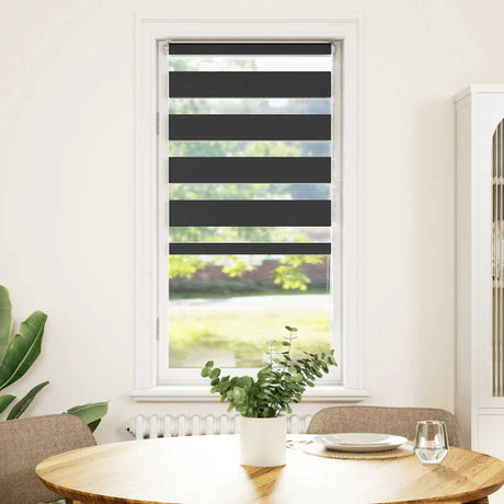 VidaXL Zebra-Rollo 65x150 cm Stoffbreite 60,9 cm Schwarz