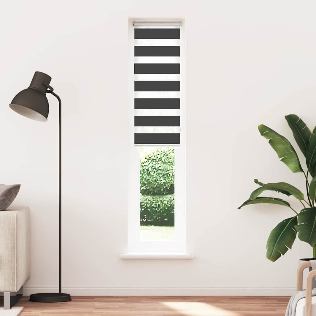 Vidaxl Zebra Roller Blind 40x200 cm støvbredde 35,9 cm svart