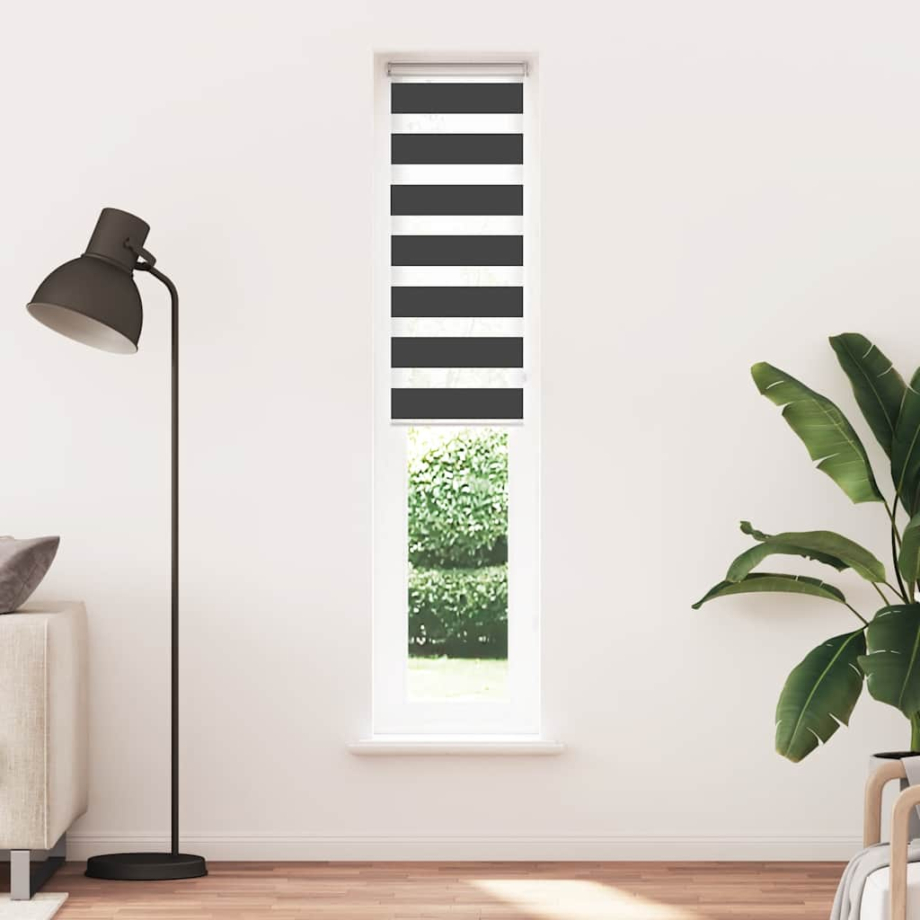 Vidaxl Zebra Roller Blind 50x200 CM Fabric Ancho 45.9 cm Negro