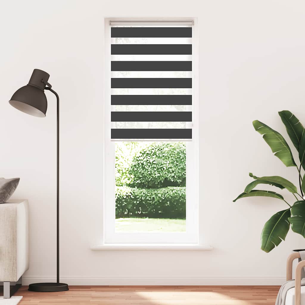 VidaXL Zebra-Rollo 80x200 cm Stoffbreite 75,9 cm Schwarz