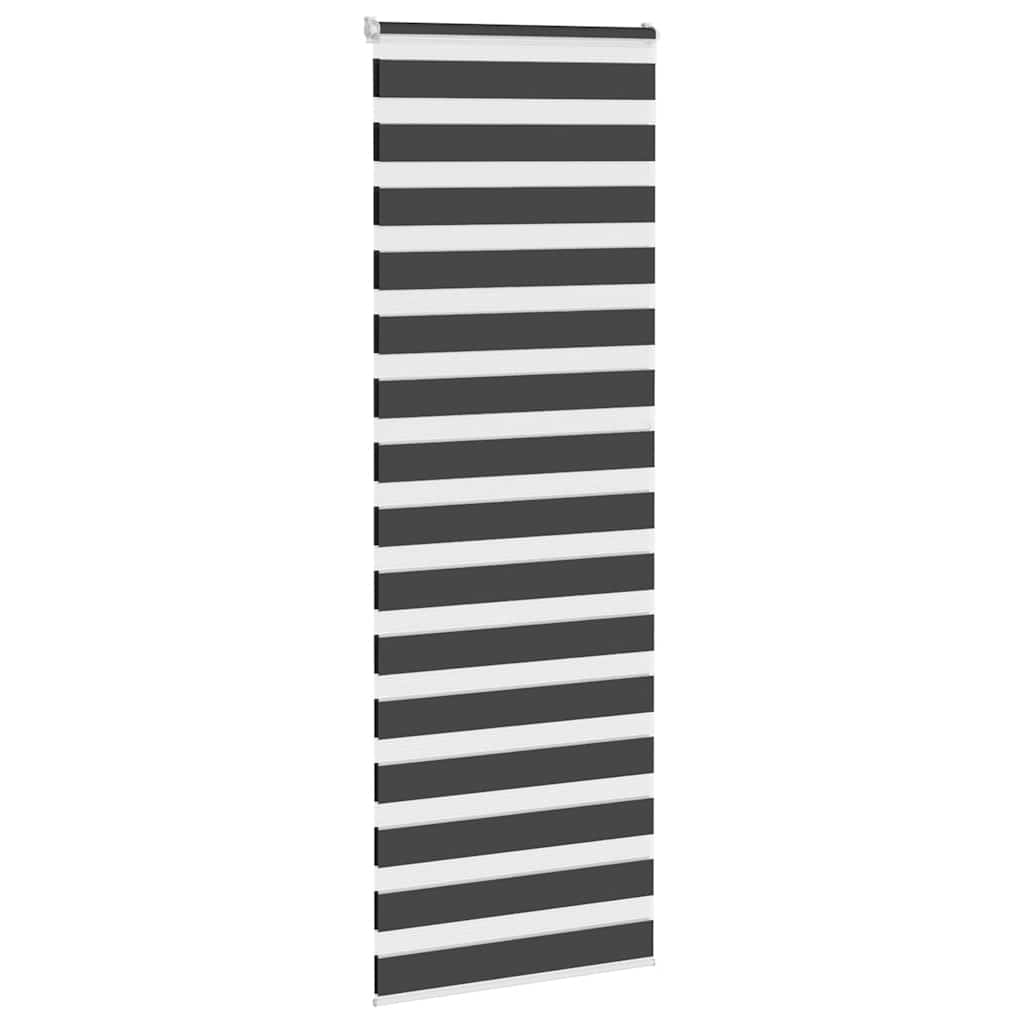 Vidaxl Zebra Roller Blind 85x200 cm Szerokość tkaniny 80,9 cm Czarna