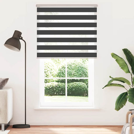 VidaXL Zebra-Rollo 120x200 cm Stoffbreite 115,9 cm Schwarz