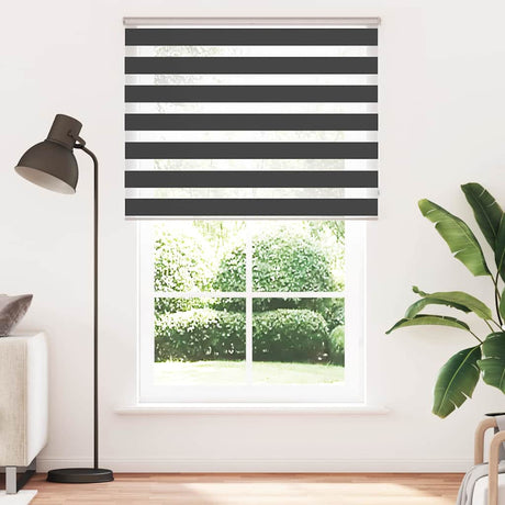VidaXL Zebra-Rollo 145x200 cm Stoffbreite 140,9 cm Schwarz